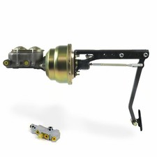 Universal 8 Dual Power Brake Pedal Kit Vt Adjustable Discdisc Small Black Oval