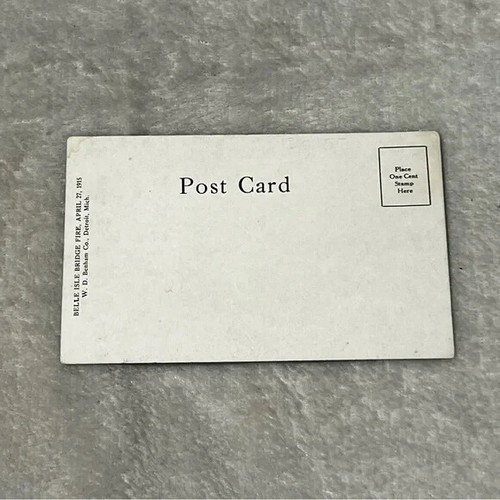 Postal Belle Isle Bridge Fire 27 de abril de 1915 Detroit Michigan C398 - Imagen 2 de 2