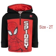 MARVEL Spider-Man Half Zip Hoodie Red Black Spidey Size 2T 29H87158P