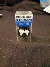 Wireless Gear Micro USB Black Cable 3 Ft. Tangle-Free Flat Charging Cord 13696