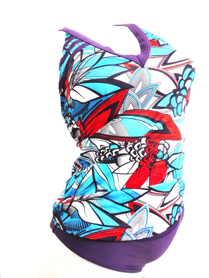 Adidas Damen Tankini / Bikini 2PC Wire Swimsuit lila- blau - rot 36 B Neu - Bild 2 von 4