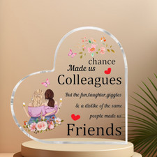 Funny Gift for Friends Heart-Shaped Block Acrylic Friendship Plaque Birthday