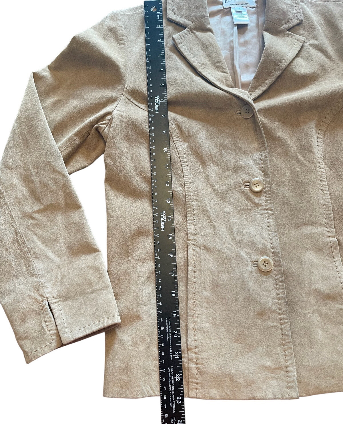 Pendleton Tan 100% Leather Suede Button Down Jack… - image 3