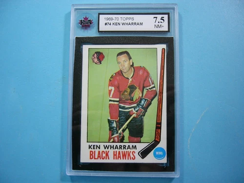 1969/70 TOPPS NHL HOCKEY CARD #74 KEN WHARRAM KSA 7.5 NM+ SHARP!! 69/70 TOPPS