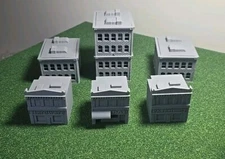 N Scale 6 Piece Town Building Pack, High Rise, Bar, Pharmacy, Hardware Stores