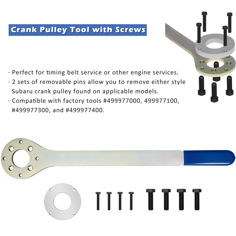 Crank Pulley Tool Set V2 Screw Wrench Holder Timing Belt Service For Subaru Saab - Image 3 of 4