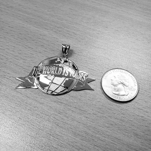 THE WORLD IS YOURS Sterling Silver Pendant - Picture 3 of 3