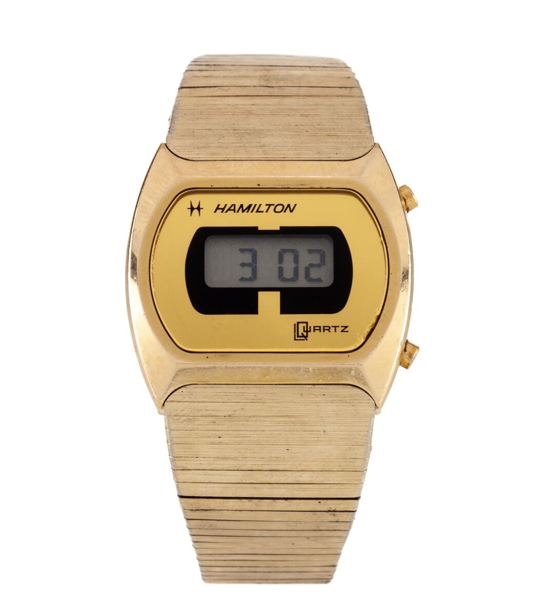 Vintage Hamilton Quartz LCD Watch 14K Electroplated 880002-4 Vintage Hamilton Quartz LCD Watch 14K Electroplated 880002-4