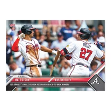 2023 Topps Now 646 Olson & Riley Braves Set Record for B2B HR's - Free Shipping!