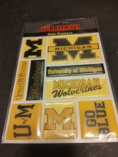 University of Michigan Dome Stickers - sheet of 9 - Go Blue, Michigan Wolverines