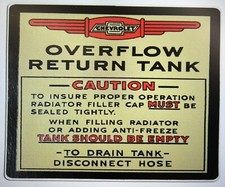 1939-1948 Chevrolet Overflow Tank Water Vinyl Decal B5