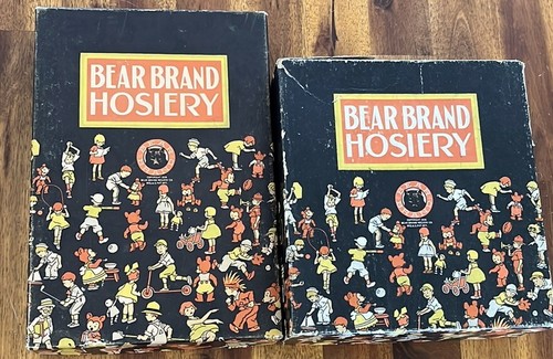 Vintage BEAR BRAND HOSIERY BOXES~Empty~Lot Of 2~Children/Bears~READ ...