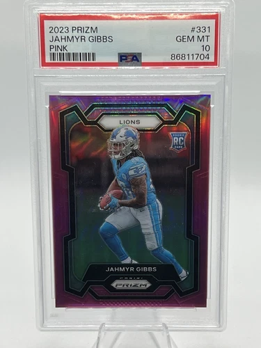 2023 Panini Prizm Jahmyr Gibbs Pink Prizm Rookie PSA 10 RC