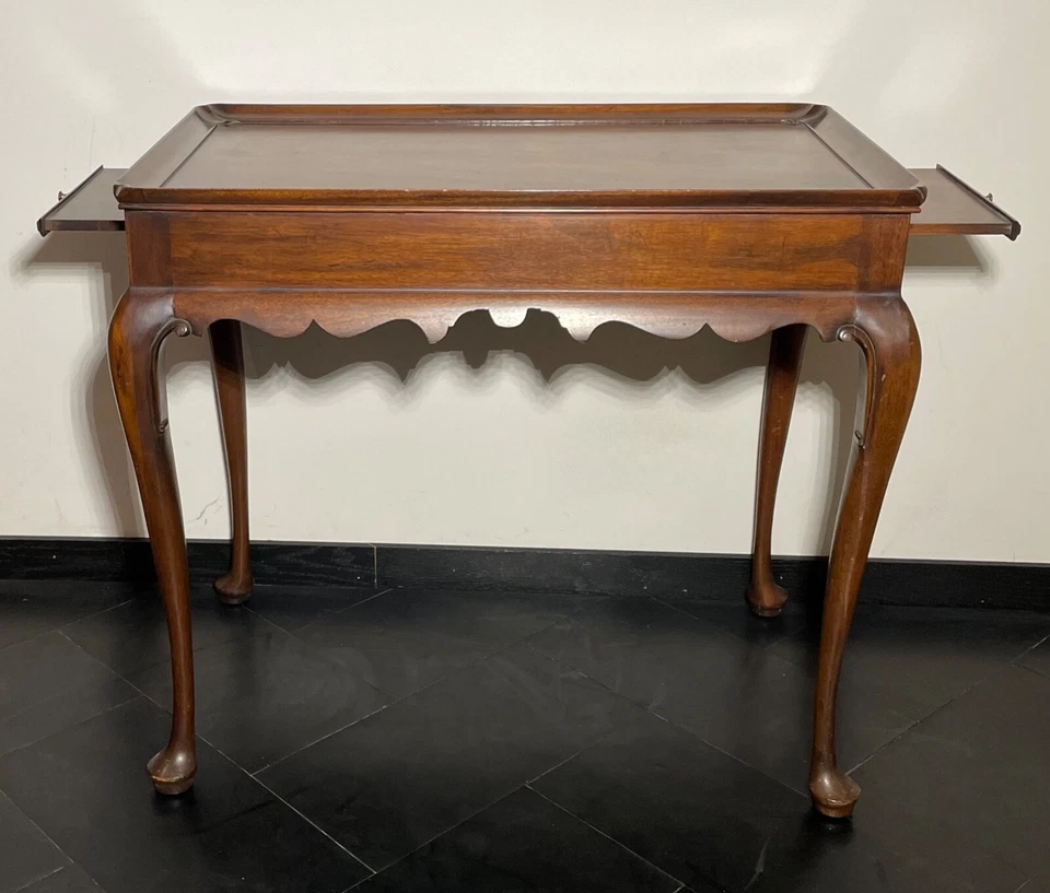 Mesa de té HENKEL HARRIS modelo #5416 Queen Anne caoba ~ vintage Foto 2 de 4