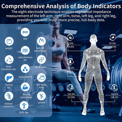 Body Fat Scale 8 Electrodes BMI muscle mass APP Dimensional Body Analysis Report - Picture 5 of 10