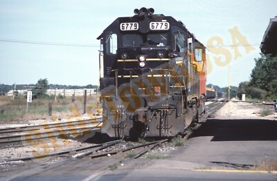 Vintage 1986 Train Slide 6779 Seaboard Coast Line Engine Station Garrett IN X1R078