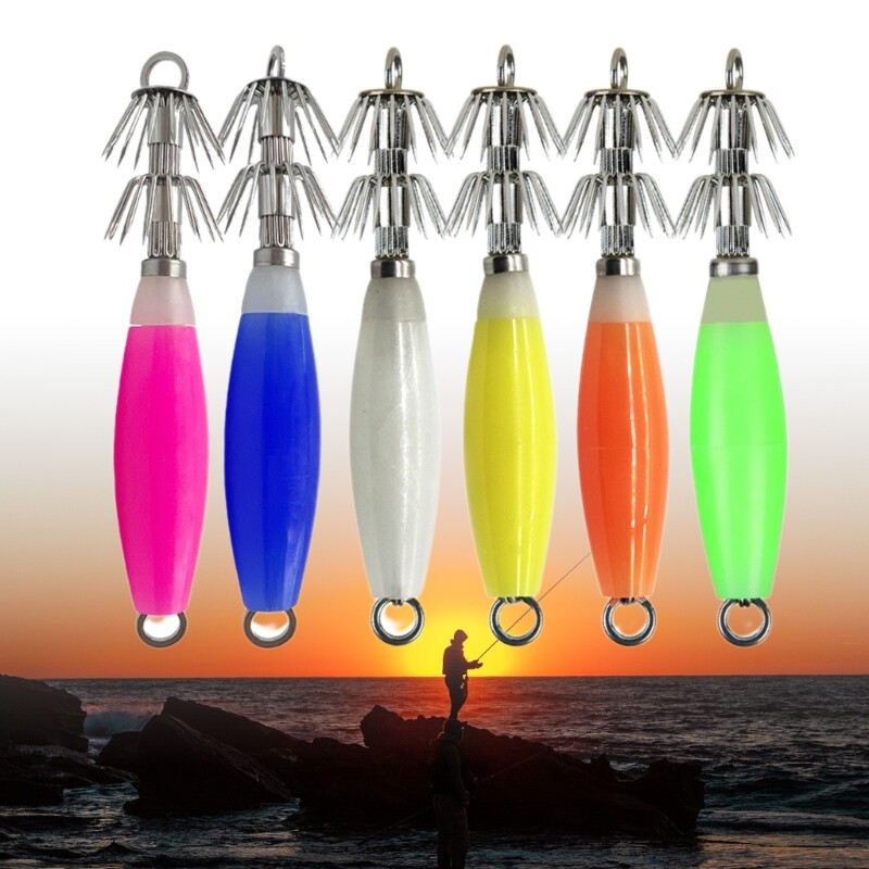 Luminous Squid Hook Baits Fluorescents Squid Baits Multineedles Fishing Baits