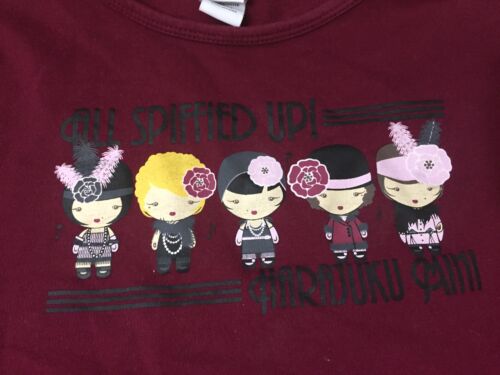 Girls Harajuku Mini Burgundy Shirt/sweatshirt "All Spiffied Up!" Size S 6/6x - Picture 2 of 4