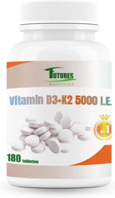 FUTURES NUTRITION 5000 I.E Vitamin D3 K2 Hochdosiert  Laborgeprüft 180 Tabletten