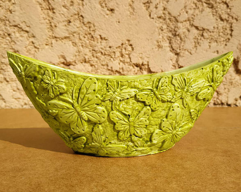 Cache-pot vert en bateau pour succulentes évitant la stagnation de l'eau - 2