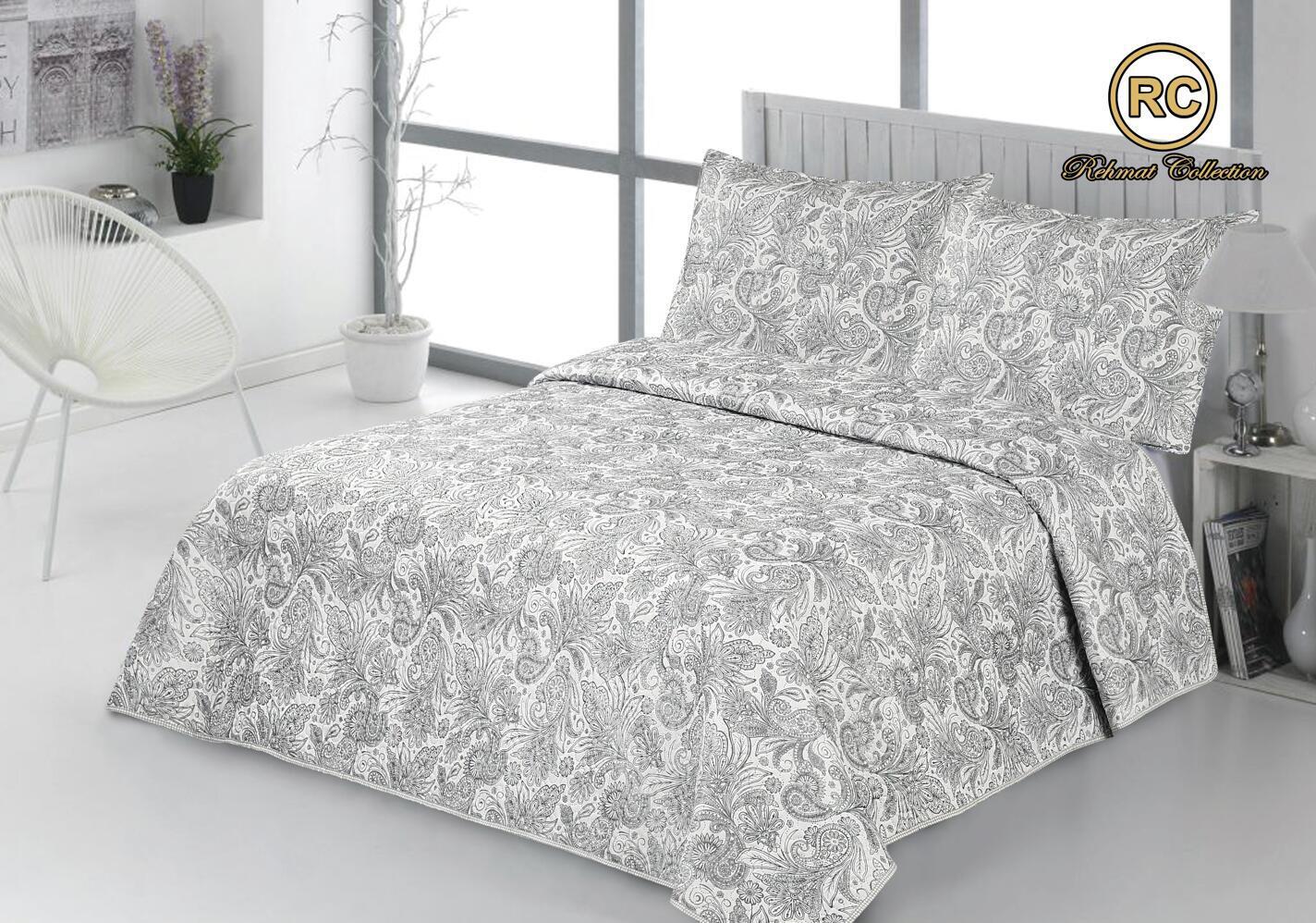 3 Piece Luxury Quilted Bedspread & PillowShams Set Double King Size