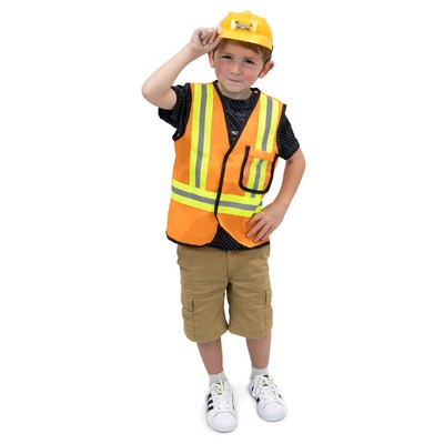 Construction Worker Hat \u0026 Vest Kids 
