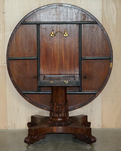 Sublime circa 1840 Victorian Pollard Oak Hand Carved Centre Occasional Table - Picture 10 of 12
