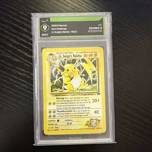 Lt. Surge's Raichu (1st Edition) graded PSA 9 for sale on eBay