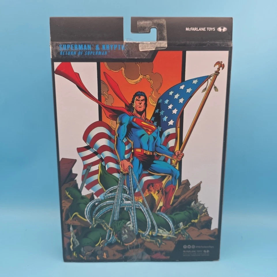 Figura Mcfarlane DC Edición Coleccionista Superman y Crypto Platinum Chase Nueva Foto 2 de 4