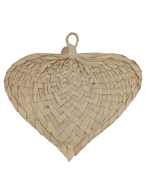 BOLTZE Wandschmuck Herz Beige 62x55cm Wanddeko Natur Boho