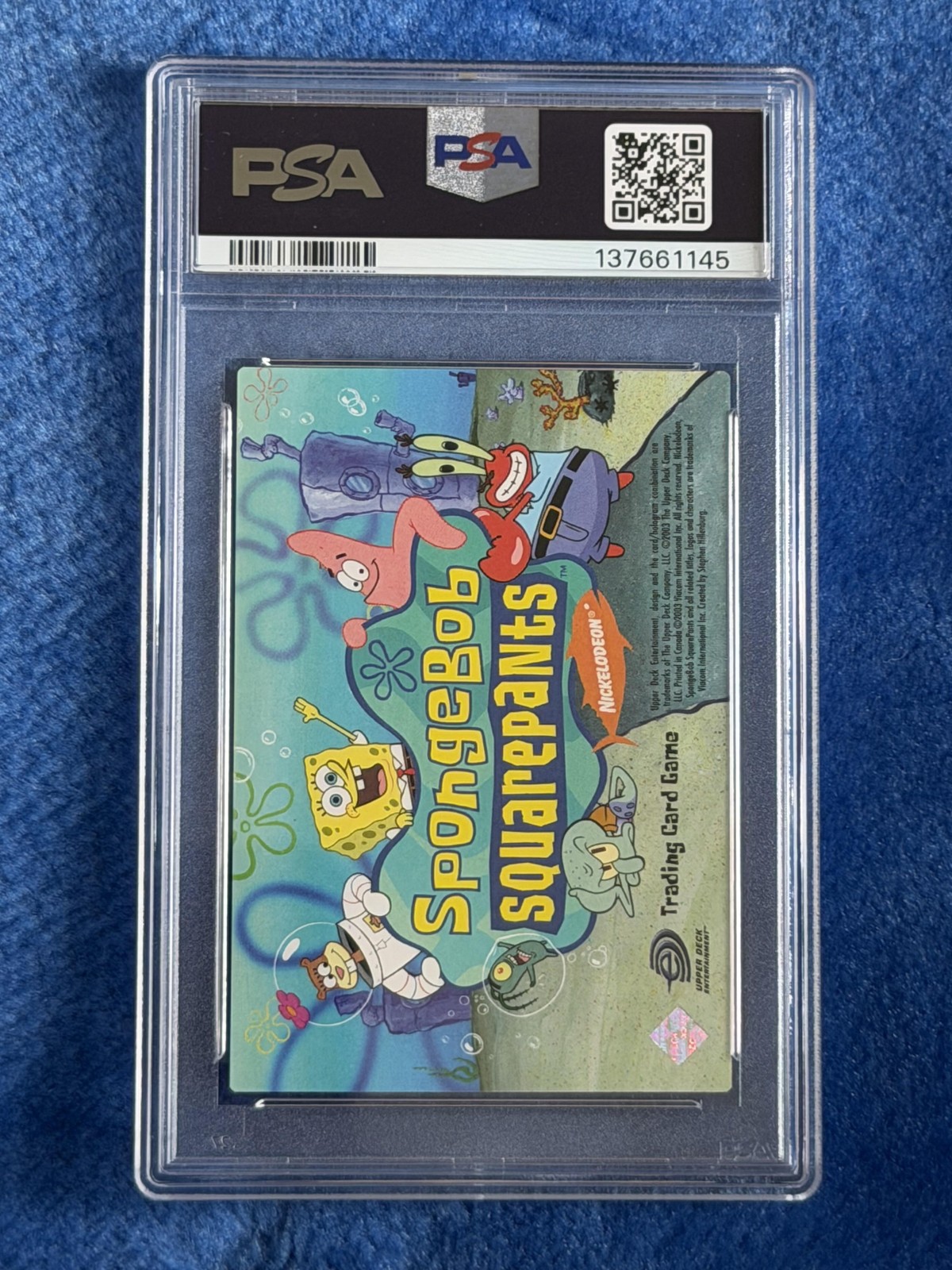 2003 Upper Deck Spongebob Squarepants Aquatic Amigos #001 Spongebob RC PSA 9 view 2