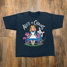 Alice Dirt In Chains Wonderland Black Unisex T-shirt Size S-5XL