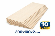 Premium Balsa Wood Sheets 300x100x2mm – Pack of 10 | Crafts, Models, Laser Cut