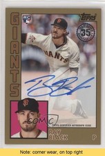 2019 Topps 1984 Baseball Rookies Gold 4/50 Ray Black #84R-RB Auto READ 0bz