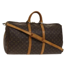LOUIS VUITTON Monogram Keepall Bandouliere 55 Boston Bag M41414 LV Auth 136135