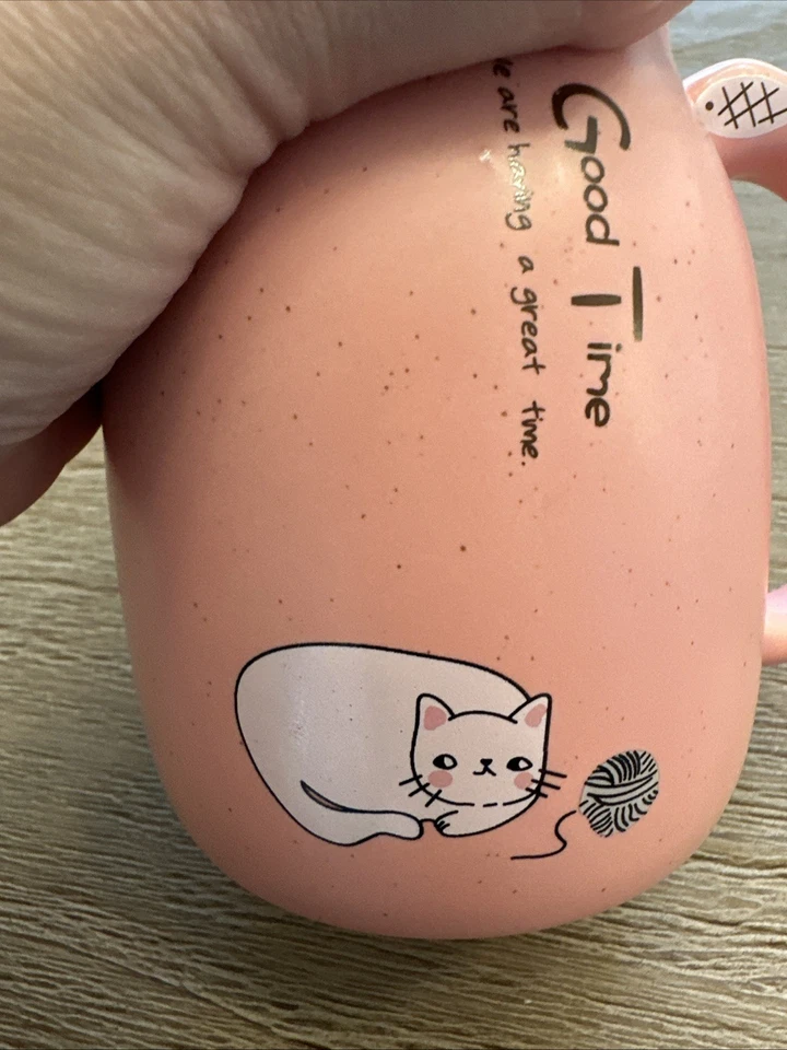 Taza de té de café de cerámica rosa Kawaii Cat con tapa 14 oz Foto 3 de 4