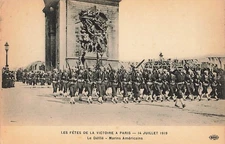 Postcard Paris Victory Parade Bastille Day July 14 1919 World War I History