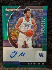 EJ Montgomery - 2020-21 Panini Prizm Draft Picks Prospect Green Prizm PA-EJ Auto