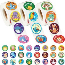 3 Rolls Of Reward Stickers For Kids 1500 Pcs Teacher Motivational Stickers