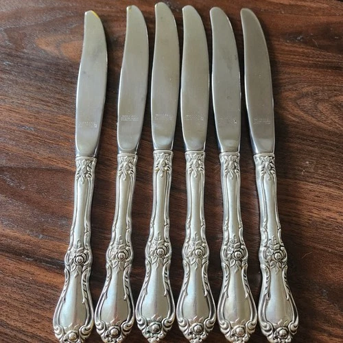 Sterling Silver Flatware - Wallace Royal Rose Regular Knife Set Of 6