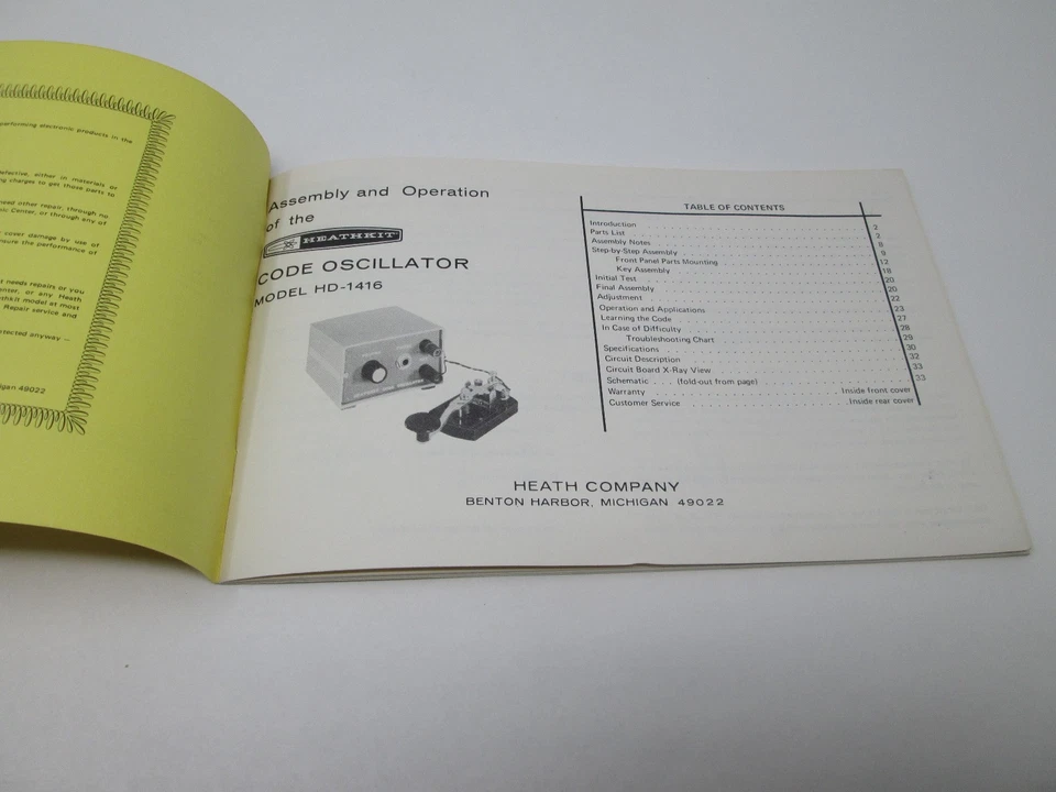 Heathkit Assembly Manual HD-1416 Code Oscillator - Image 2 of 4
