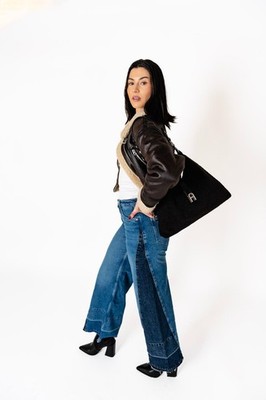 Adonis King Women's Sherpa Shoulder Bag / Purse Black New with Tags