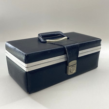 Vintage Cassette Tape Storage Case Black Vinyl Red Velvet Organizer Retro Box