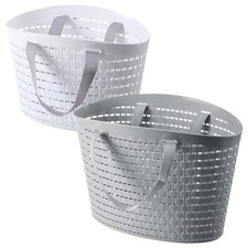  2 Pcs Sundries Basket Towel for Bathroom Storage Organizer Bin with Handle