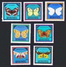 Butterflies and Moths 7v Mongolia 1986 MNH SG#1747-1753