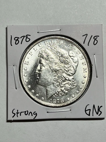 1878 7/8TF Morgan Silver Dollar Coin Strong Lustrous Gem BU Better Date Variety