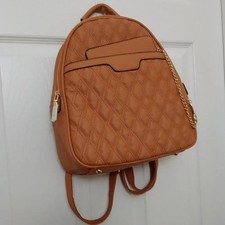 Mochila La Terre Vegana Cuero Bronceado Británico Nueva con Etiquetas