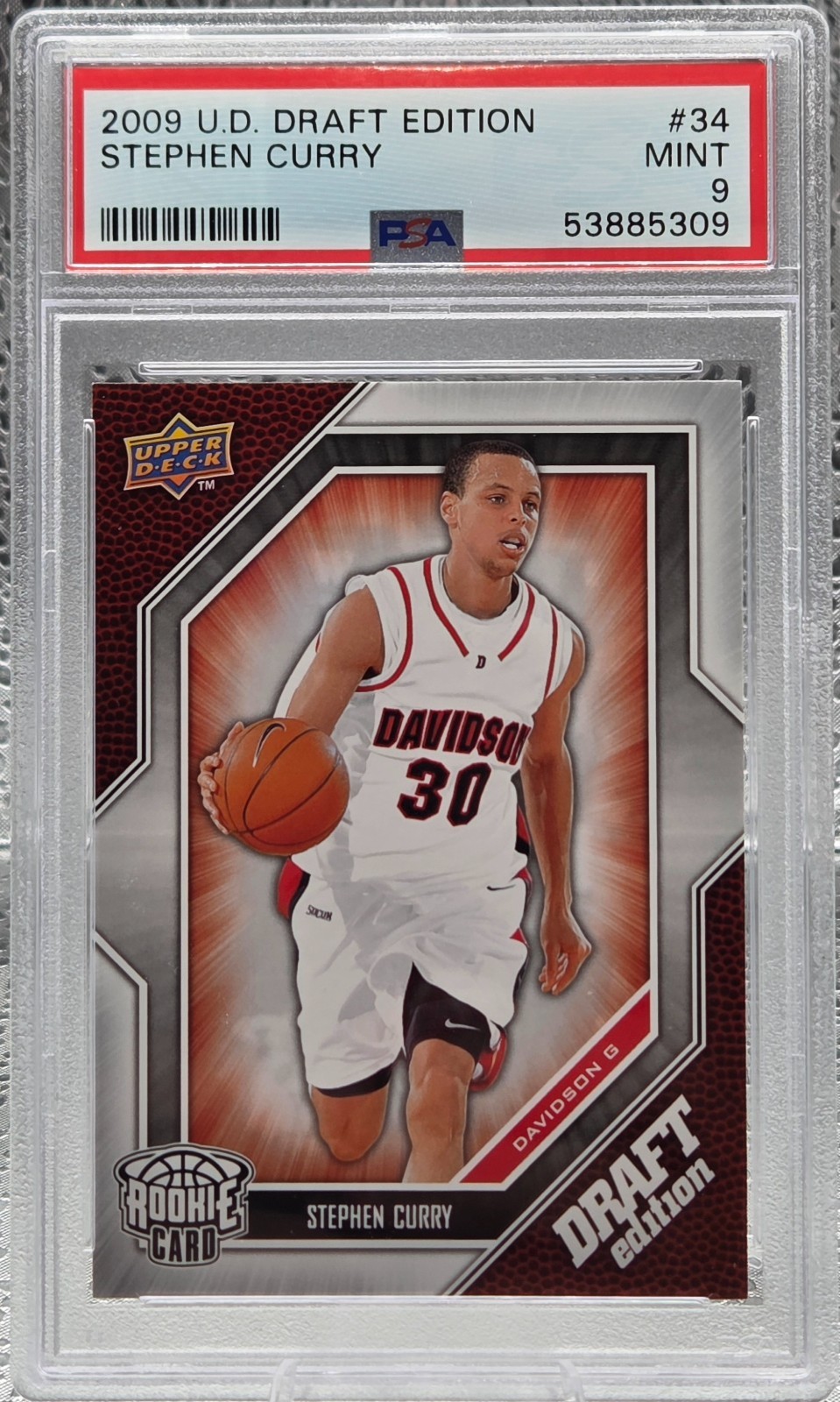 2009 Upper Deck Warriors ~ STEPHEN CURRY Rookie RC Card PSA 9 MINT