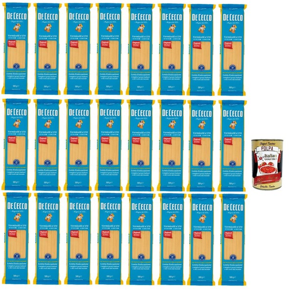 De Cecco Vermicelli Nr.170 – Pasta 24X500G, Premium Hartweizen, Italien +Polpa-image