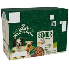12x90g Senior Turkey in Gravy Hypoallergenic James Wellbeloved Wet Dog Food 19.90 per kilo